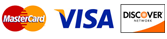 We accept MasterCard, Visa, and Discover as well as check or cash.