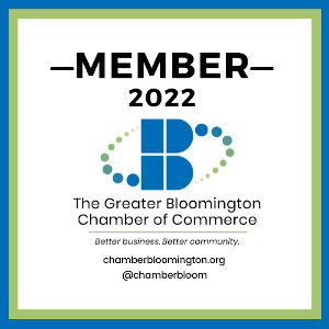 We're members of the Bloomington Chamber of Commerce